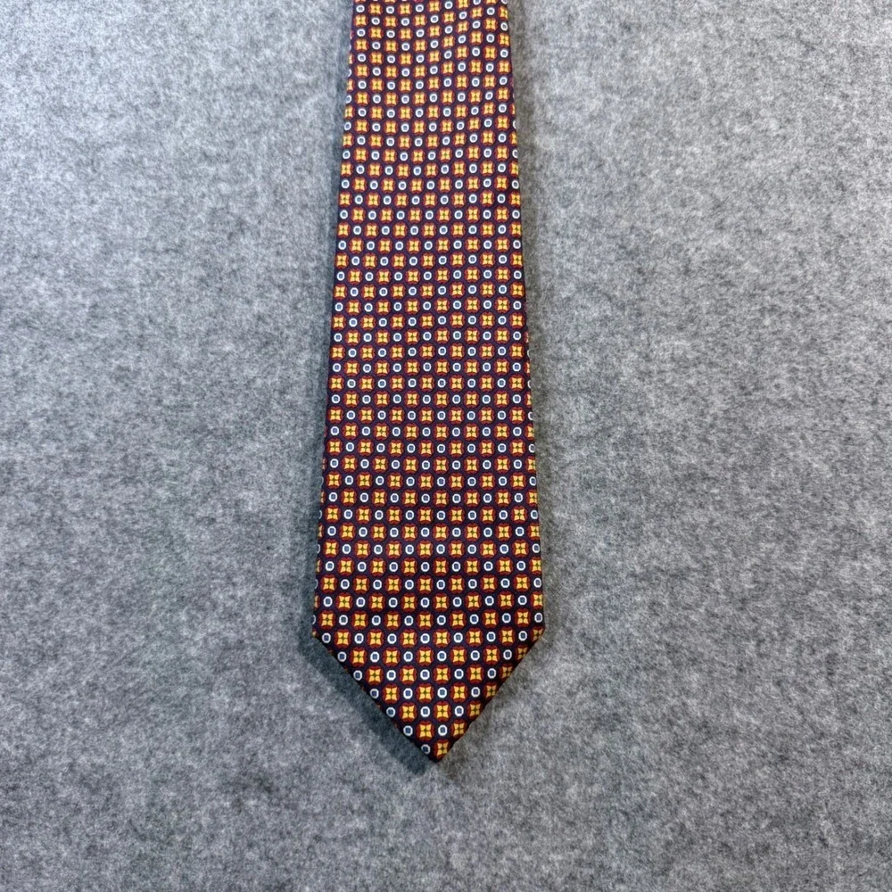 Barneys New York‎ Souda Italy Silk Necktie Geometric Pattern Men's Tie